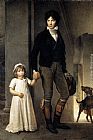 Francois Gerard Jean-Baptist Isabey, Miniaturist, with his Daughter painting